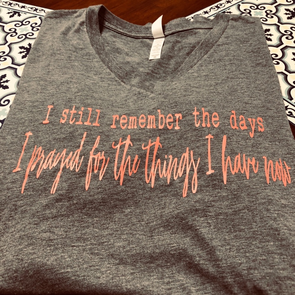 Gray T-shirt, Pink letters 2XL